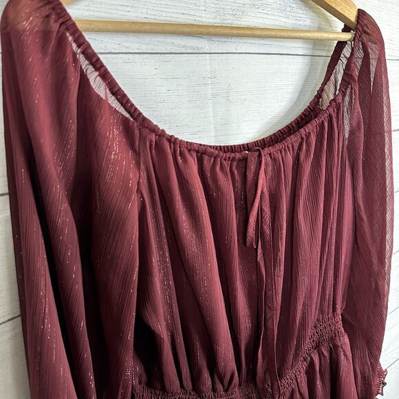 Charles Henry Womens size XL Metallic Off the Shoulder Long Sleeve Mini Dress - Picture 8 of 15